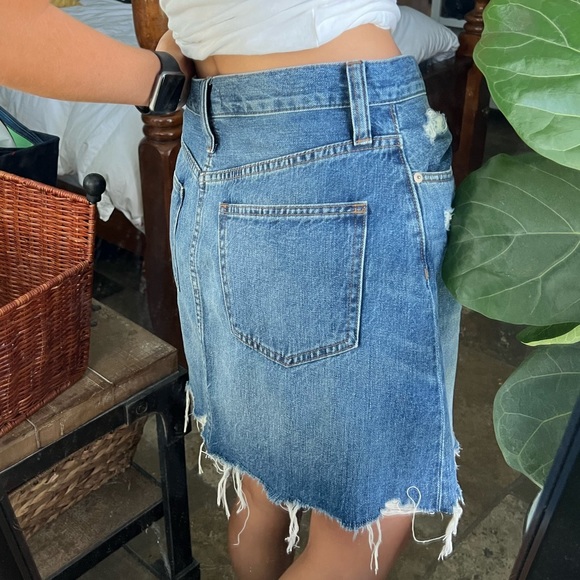 Madewell Rigid Denim A-Line Mini Skirt in Lakeline - Picture 5 of 11